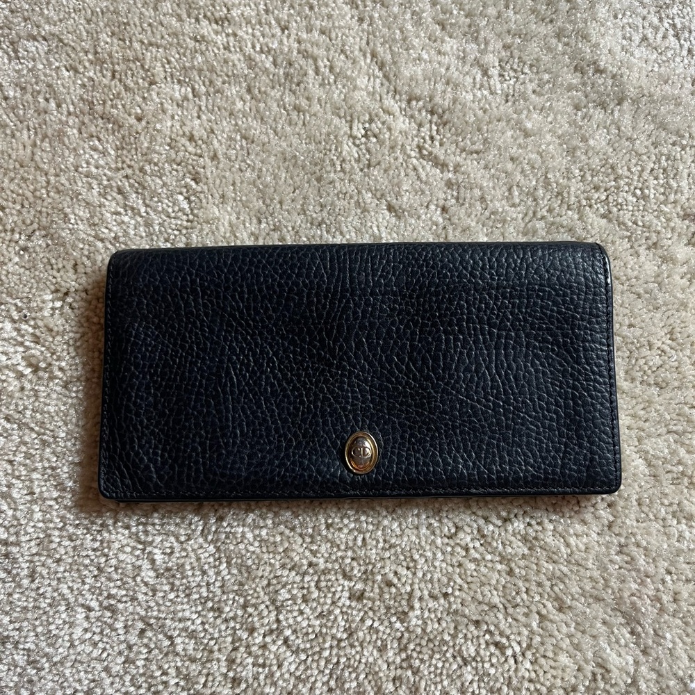 Vintage Christian Dior Black Leather Women's Wallet